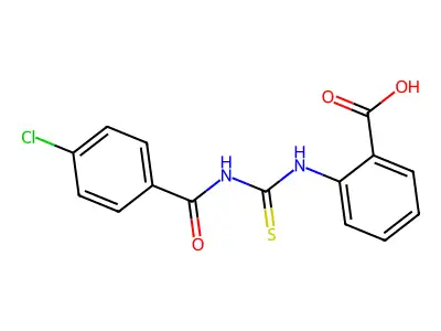 2-({[(4-Chlorobenzoyl)amino]carbonothioyl}amino)benzoic acid structure