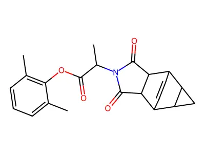 2,6-dimethylphenyl 2-(1,3-dioxooctahydro-4,6-ethenocyclopropa[f]isoindol-2(1H)-yl)propanoate structure