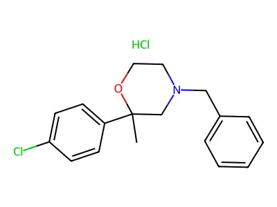 4-Benzyl-2-(4-chlorophenyl)-2-methylmorpholine--hydrogen chloride (1/1) structure