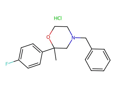 4-Benzyl-2-(4-fluorophenyl)-2-methylmorpholine--hydrogen chloride (1/1) structure