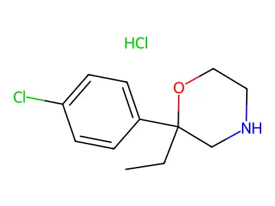 2-(4-Chlorophenyl)-2-ethylmorpholine--hydrogen chloride (1/1) structure