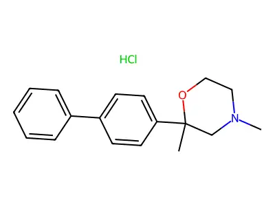Morpholine, 2-(1,1'-biphenyl)-4-yl-2,4-dimethyl-, hydrochloride structure