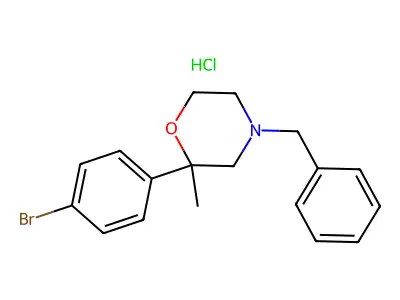 4-Benzyl-2-(4-bromophenyl)-2-methylmorpholine--hydrogen chloride (1/1) structure
