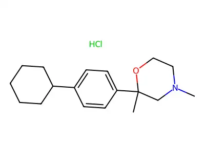2-(4-Cyclohexylphenyl)-2,4-dimethylmorpholine--hydrogen chloride (1/1) structure