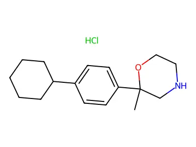 Morpholine, 2-(4-cyclohexylphenyl)-2-methyl-, hydrochloride structure