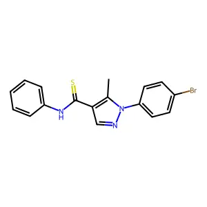 1-(4-bromophenyl)-5-methyl-N-phenylpyrazole-4-carbothioamide structure