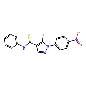 5-methyl-1-(4-nitrophenyl)-N-phenylpyrazole-4-carbothioamide structure