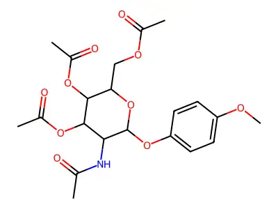 [3,4-Bis(acetyloxy)-5-acetamido-6-(4-methoxyphenoxy)oxan-2-yl]methyl acetate structure
