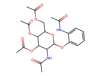 [5-Acetamido-6-(2-acetamidophenoxy)-3,4-diacetyloxyoxan-2-yl]methyl acetate structure