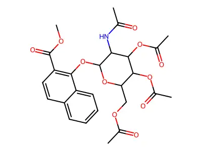 Methyl 1-[3-acetamido-4,5-diacetyloxy-6-(acetyloxymethyl)oxan-2-yl]oxynaphthalene-2-carboxylate structure