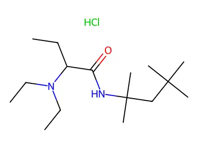 Butyramide, 2-(diethylamino)-N-(1,1,3,3-tetramethylbutyl)-, hydrochloride structure