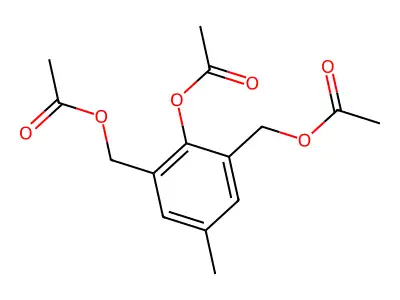 2-(Acetyloxy)-3-[(acetyloxy)methyl]-5-methylbenzyl acetate structure