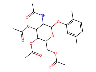 [3,4-Bis(acetyloxy)-6-(2,5-dimethylphenoxy)-5-acetamidooxan-2-yl]methyl acetate structure