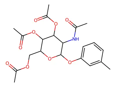 [3,4-Bis(acetyloxy)-5-acetamido-6-(3-methylphenoxy)oxan-2-yl]methyl acetate structure