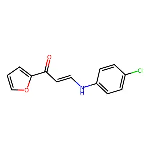 (E)-3-(4-chloroanilino)-1-(furan-2-yl)prop-2-en-1-one structure