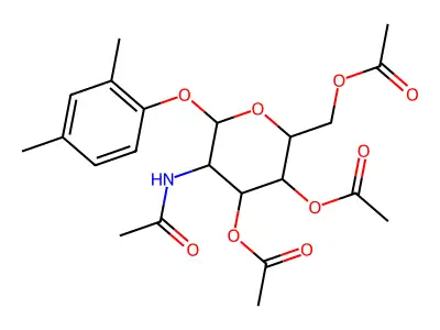 [3,4-Bis(acetyloxy)-6-(2,4-dimethylphenoxy)-5-acetamidooxan-2-yl]methyl acetate structure