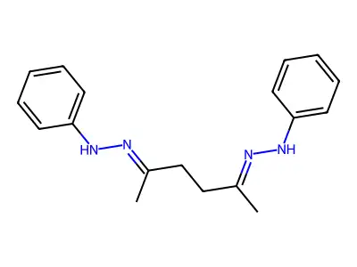 N-[5-(phenylhydrazinylidene)hexan-2-ylideneamino]aniline structure