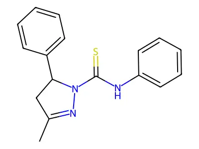 3-methyl-N,5-diphenyl-4,5-dihydro-1H-pyrazole-1-carbothioamide structure