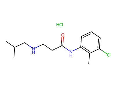 o-Propionotoluidide, 3'-chloro-3-isobutylamino-, hydrochloride structure