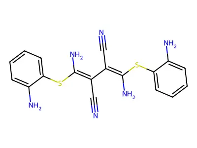 1,4-Diamino-2,3-dicyano-1,4-bis(2-aminophenylthio)butadiene structure