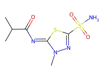2-Methyl-N-[(2Z)-3-methyl-5-sulfamoyl-2,3-dihydro-1,3,4-thiadiazol-2-ylidene]propanamide structure