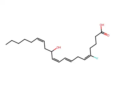 5-Fluoro-12-hydroxyicosa-5,8,10,14-tetraenoic acid structure