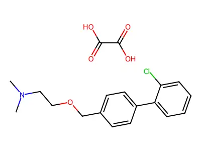 Ethanamine, 2-((2'-chloro(1,1'-biphenyl)-4-yl)methoxy)-N,N-dimethyl-, ethanedioate (1:1) structure