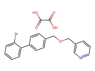 Pyridine, 3-(((2'-bromo(1,1'-biphenyl)-4-yl)methoxy)methyl)-, ethanedioate (1:1) structure