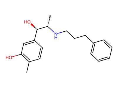 5-[1-Hydroxy-2-(3-phenylpropylamino)propyl]-2-methylphenol structure