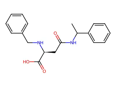3-[N-(phenylethyl)carbamoyl]-2-[benzylamino]propanoic acid structure