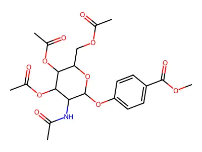 Methyl 4-[3-acetamido-4,5-diacetyloxy-6-(acetyloxymethyl)oxan-2-yl]oxybenzoate structure