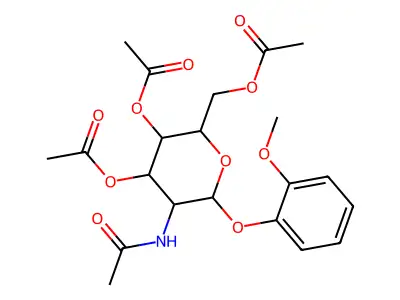 [3,4-Bis(acetyloxy)-5-acetamido-6-(2-methoxyphenoxy)oxan-2-yl]methyl acetate structure