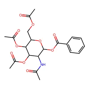 Glucosamine, N,3,4,6-tetraacetyl-1-O-benzoyl- structure