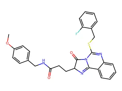 3-(5-{[(2-fluorophenyl)methyl]sulfanyl}-3-oxo-2H,3H-imidazo[1,2-c]quinazolin-2-yl)-N-[(4-methoxyphenyl)methyl]propanamide structure