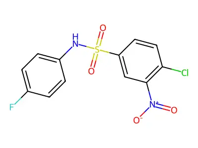 4-chloro-N-(4-fluorophenyl)-3-nitrobenzenesulfonamide structure
