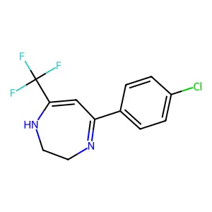 5-(4-chlorophenyl)-7-(trifluoromethyl)-2,3-dihydro-1H-1,4-diazepine structure