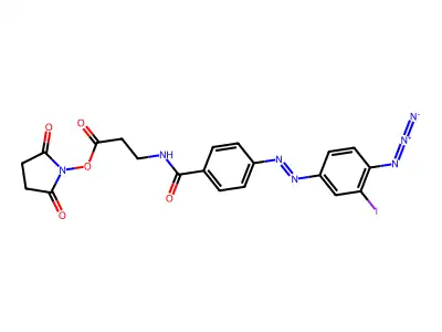 N-((3-((4-((4-Azido-3-iodophenyl)azo)benzoyl)amino)propanoyl)oxy)succinimide structure