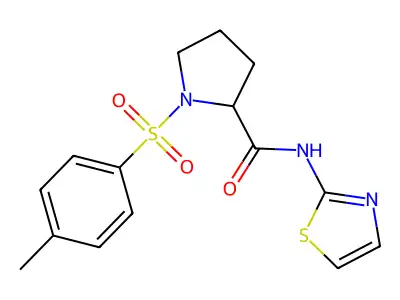 N-(thiazol-2-yl)-1-tosylpyrrolidine-2-carboxamide structure