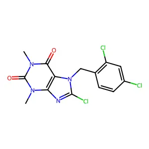 8-Chloro-7-(2,4-dichlorobenzyl)-1,3-dimethyl-3,7-dihydro-1H-purine-2,6-dione structure
