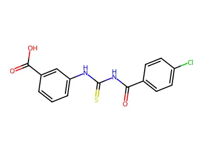 3-({[(4-Chlorophenyl)carbonyl]carbamothioyl}amino)benzoic acid structure