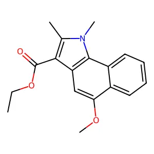 ethyl 5-methoxy-1,2-dimethyl-1H-benzo[g]indole-3-carboxylate structure