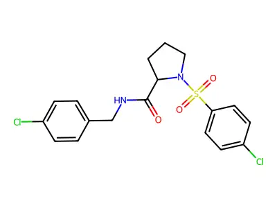 N-(4-chlorobenzyl)-1-[(4-chlorophenyl)sulfonyl]prolinamide structure