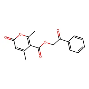Phenacyl 2,4-dimethyl-6-oxopyran-3-carboxylate structure