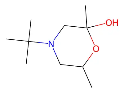 2-Morpholinol, 4-(1,1-dimethylethyl)-2,6-dimethyl- structure