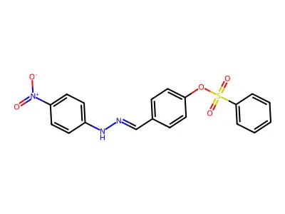 4-{(E)-[2-(4-nitrophenyl)hydrazinylidene]methyl}phenyl benzenesulfonate structure