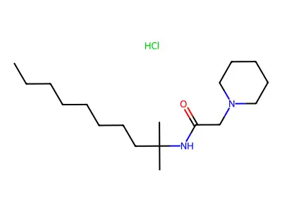 1-Piperidineacetamide, N-(1,1-dimethylnonyl)-, hydrochloride structure