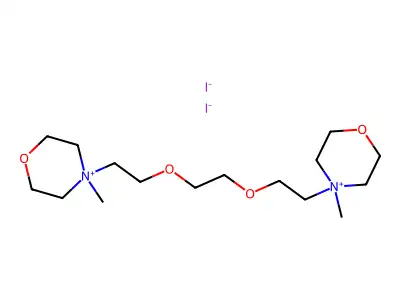 Morpholinium, 4,4'-(ethylenebis(oxyethylene))bis(4-methyl-, diiodide structure