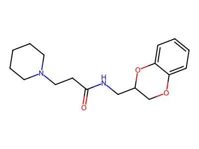 N-(2,3-dihydro-1,4-benzodioxin-3-ylmethyl)-3-piperidin-1-ylpropanamide structure