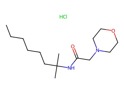 4-Morpholineacetamide, N-(1,1-dimethylheptyl)-, hydrochloride structure