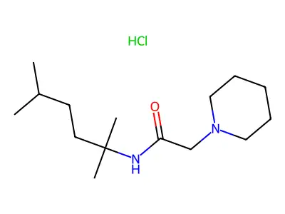 1-Piperidineacetamide, N-(1,1,4-trimethylpentyl)-, hydrochloride structure